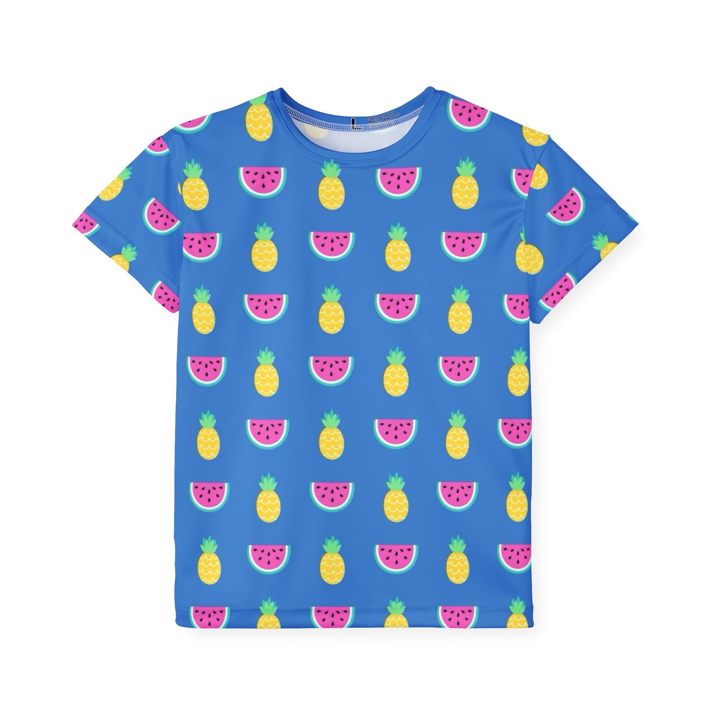 Summerier Tropical Kids Sports Jersey - Fun Pineapple & Watermelon Design