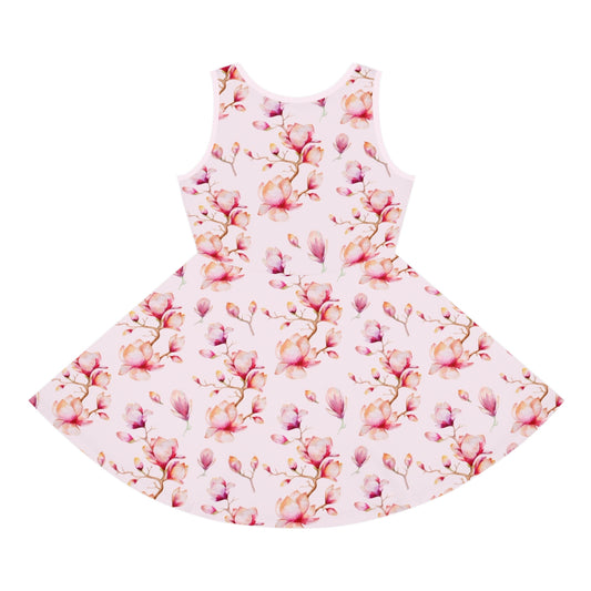 Pink Floral Girls' Sleeveless Sundress - Perfect for Spring Celebrations