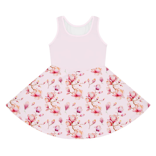 Pink Floral Girls' Sleeveless Sundress - Perfect for Spring Celebrations